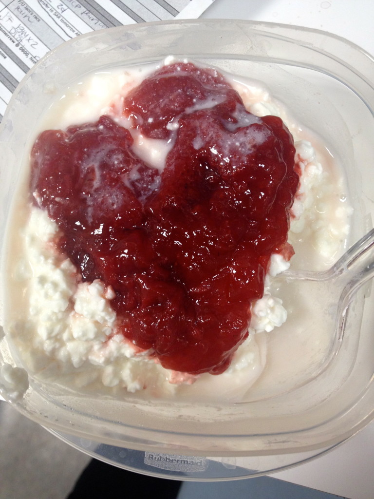 Cottage cheese and jam!
